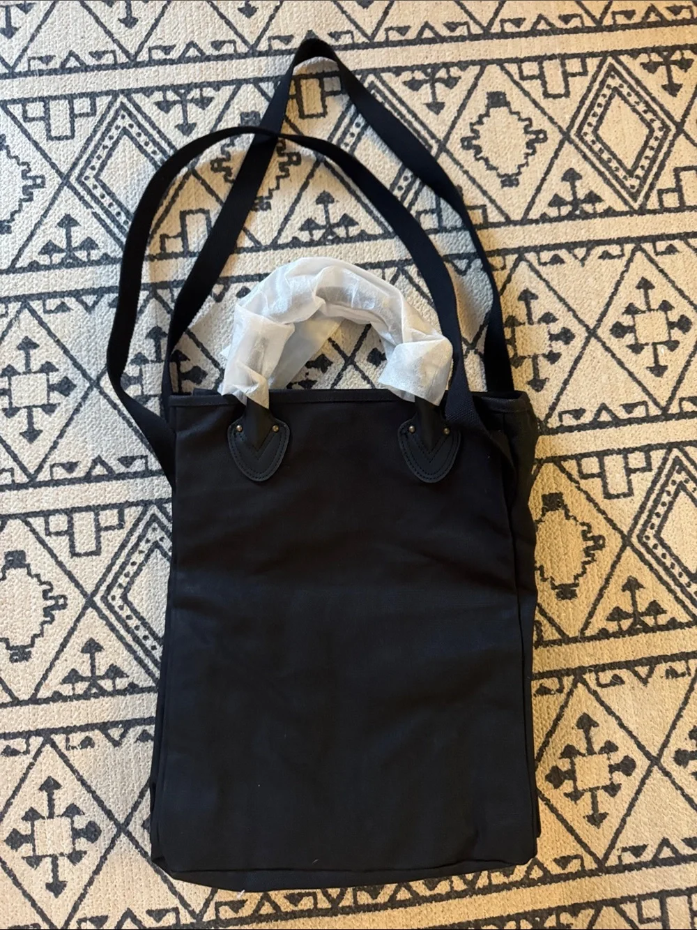 L.L. Bean Stonington Unisex Black Canvas Laptop Shoulder Bag NWT